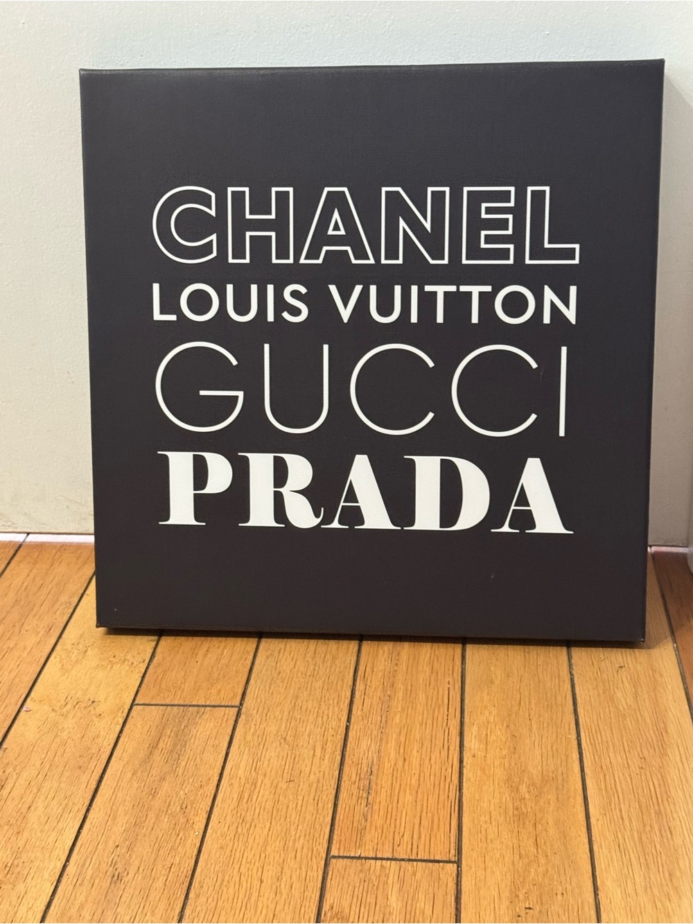 Black Luxury Brands Wall Art Canvas - Chanel, Louis Vuitton, Gucci, Prada